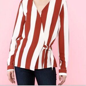 NWT LUMIERE LONG SLEEVE STRIPE BLOUSE (S)